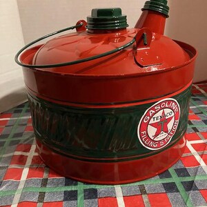 TEXACO Vintage Dome Top GAS Kerosene CAN Station Coal Oil 2-3 Gallon ...