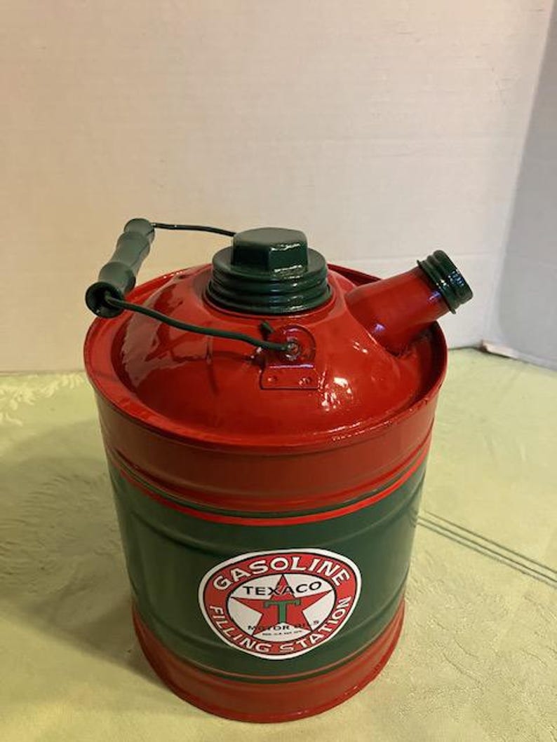 TEXACO Vintage Gas Kerosene CAN Station Coal Oil 1 Gallon Motor Decal ...