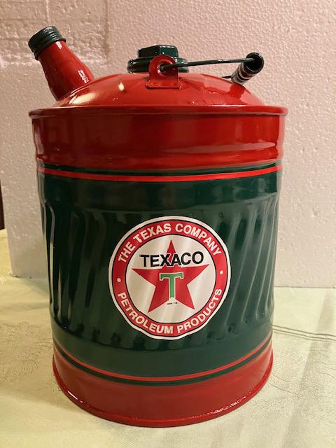 TEXACO Vintage Gas Kerosene CAN Station Coal Oil 2-3 Gallon Motor Decal ...