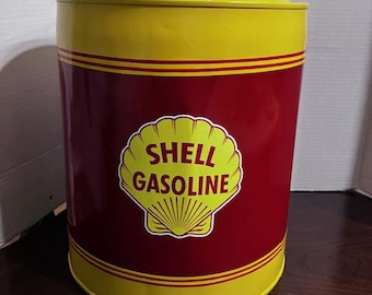 SHELL Vintage GAS Kerosene Can Station Oil Co Sign 1 Gallon Spout Motor ...