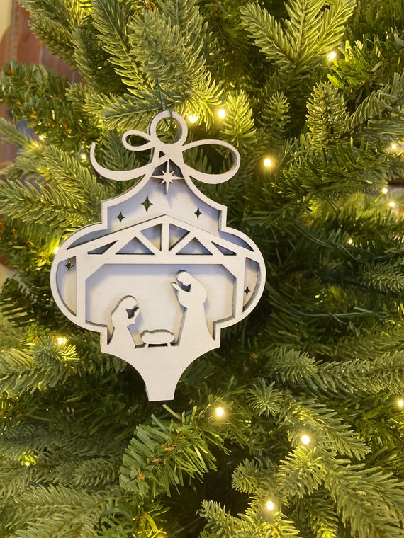クリスマスオーナメント 4個パック (ホワイト) - Etsy 日本