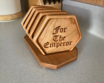 40K Inspired Wood Coaster Set