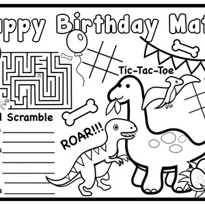 Set of 3 Customized Dinosaur Birthday Printables - Etsy