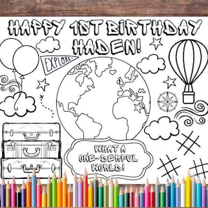 Druckbare Malseite zum Ausdrucken von What a Wonderful World Birthday, Oh die Orte, an die Sie gehen werden