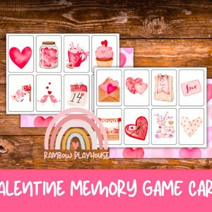 16 tarjetas de memoria para el día de San Valentín, descarga instantánea, educación en el hogar, juego de correspondencias, estilo Charlotte Mason, aprendizaje, día de San Valentín, juego de invierno