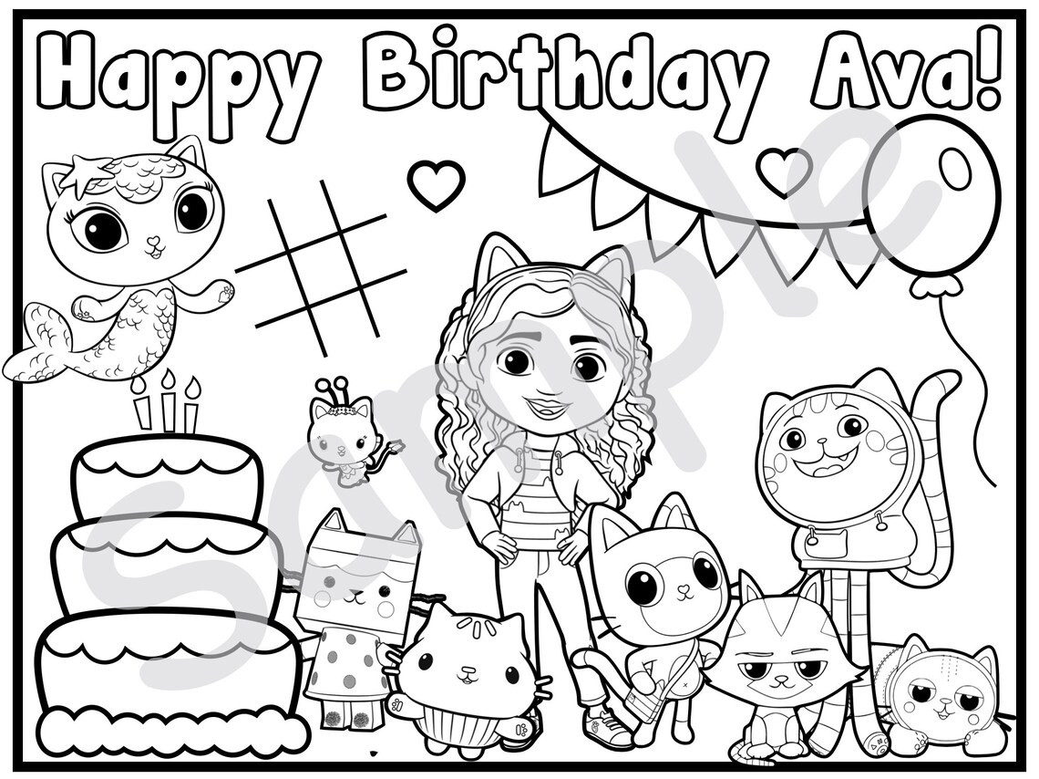 Customizable Gabby's Dollhouse Inspired Birthday Printable - Etsy