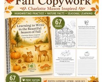 Übungsheft für die Handschrift im Herbst: Charlotte Mason Homeschool (PDF-Download)