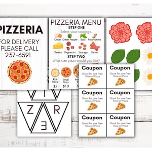 Customizable Pizzeria Pretend Play, Dramatic Play Pizzeria Printables, Pizzeria 26 Pages, Dramatic Play, Add a Name to Your Pizzeria