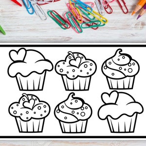 Cupcake Coloring Page Instant Digital Download