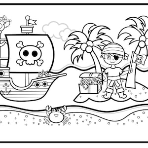 Pirate Coloring Page - Etsy