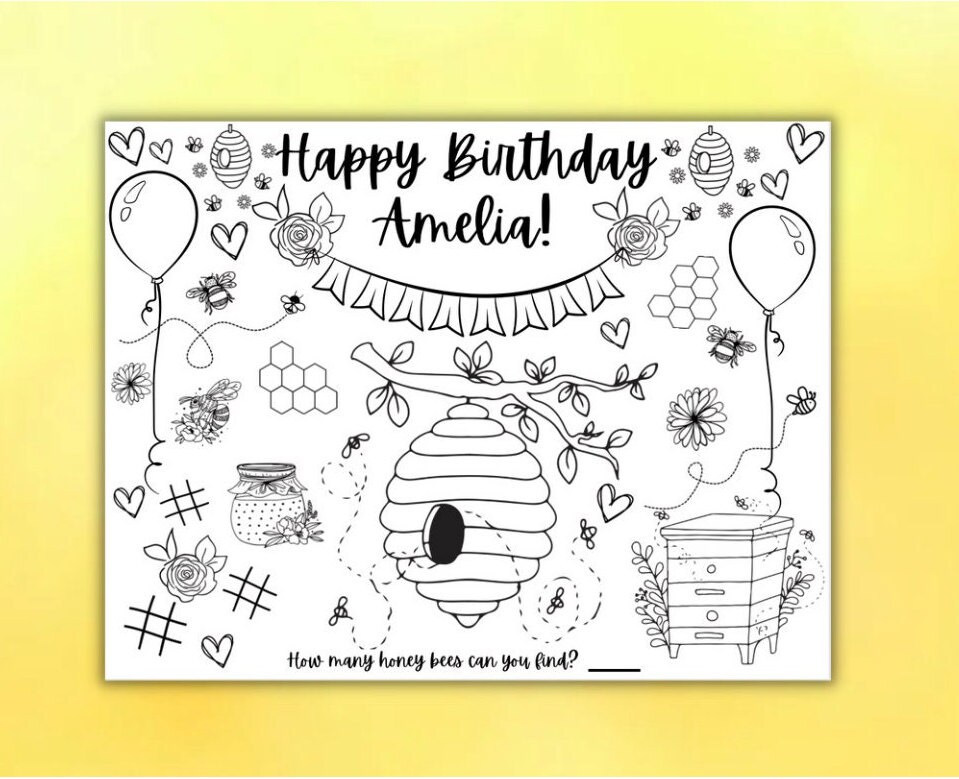 Customizable Cute Bumble Bee Party Printable Coloring Page, Bumble Bee Party Favor, Bee Party Activity, Bumble Bee Party Placemat, Cute - Etsy customizable-cute-bumble-bee-party-printable-coloring-page-bumble-bee-party-favor-bee-party-activity-bumble-bee-party-placemat-cute-etsy