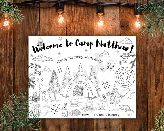 Customizable Camp Out Birthday Party Printable Backyard - Etsy