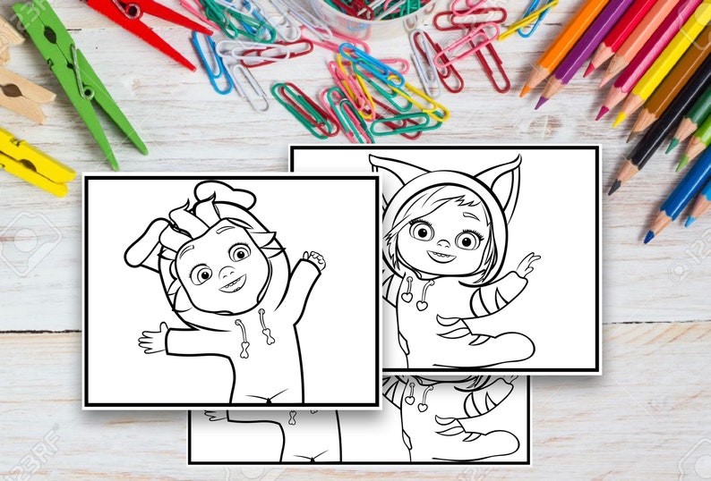 Set of 3 Dave and Ava Printable Coloring Pages Great for | Etsy