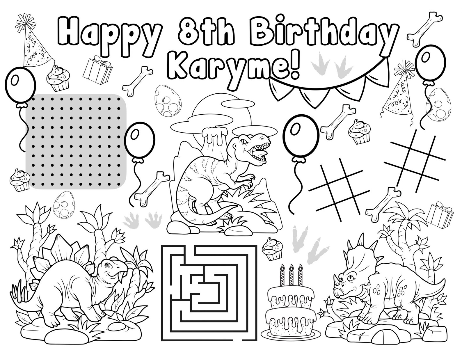 Customizable Dinosaur Birthday Printable - Etsy
