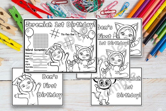 Set Of 5 Custom Dave And Ava Birthday Printable S Etsy