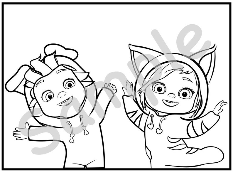 Download Set of 3 Dave and Ava Printable Coloring Pages Great for | Etsy