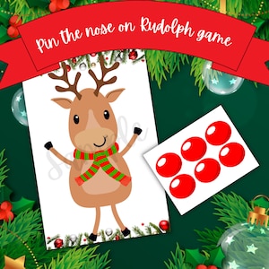Pin the Nose on Rudolph Christmas Party Game - Etsy