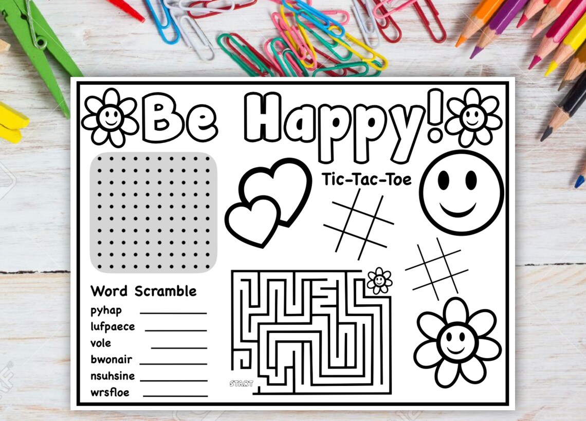 Don't Worry Be Happy Coloring Page - Etsy