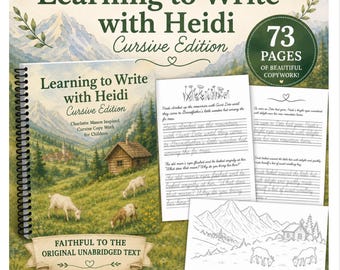 Heidi Inspired Cursive Copywork Workbook | Charlotte Mason Homeschool (Digital Download)