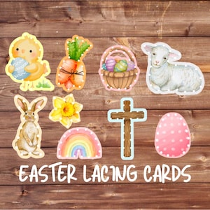 Tarjetas de Pascua con encajes, descarga instantánea, educación en el hogar, aprender a coser, aprendizaje al estilo Charlotte Mason, actividad ajetreada, primavera