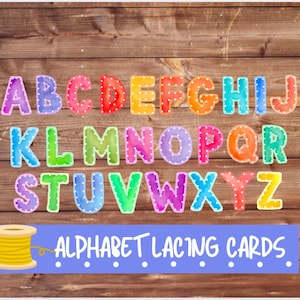 26 tarjetas grandes con letras entrelazadas, descarga instantánea, educación en el hogar, práctica del abecedario, estilo Charlotte Mason, aprendizaje, preescolar, jardín de infantes