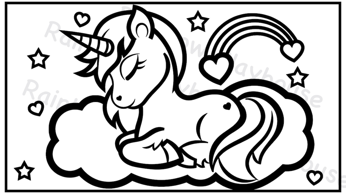 4 Happy Birthday Unicorn Themed Coloring Pages | Etsy