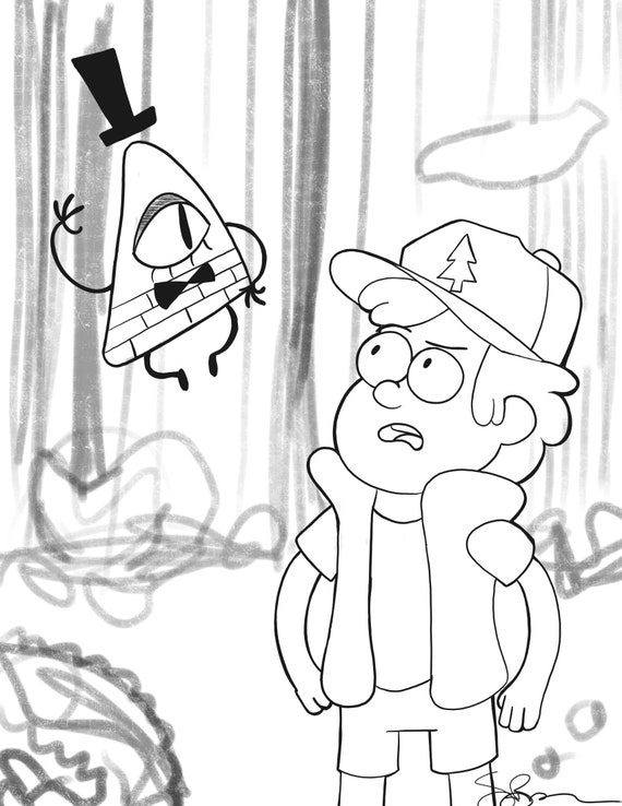 Gravity Falls Coloring Page Etsy Gravity Falls Coloring Page Etsy