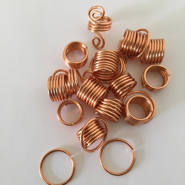 Copper, Spiral, Braid Hair Coil Cuffs, Loc Hair Coils, Hair Rings