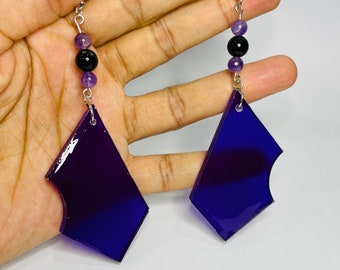 Beaded Earrings, Resin Earrings, Dangle Drop Earrings