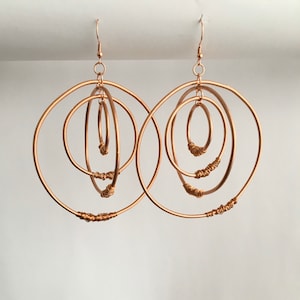 Large Hoop, Copper, Multi Hoop Earrings