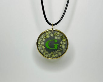 Personalized, Crystal in Resin Pendant