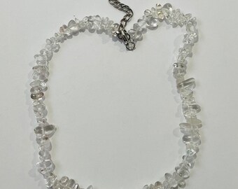 Clear Quartz Necklace, Beaded Necklace, Crystal Bead Necklace