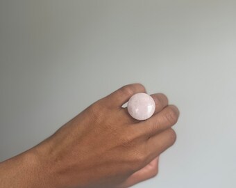 Rose Quartz Ring, Crystal Ring