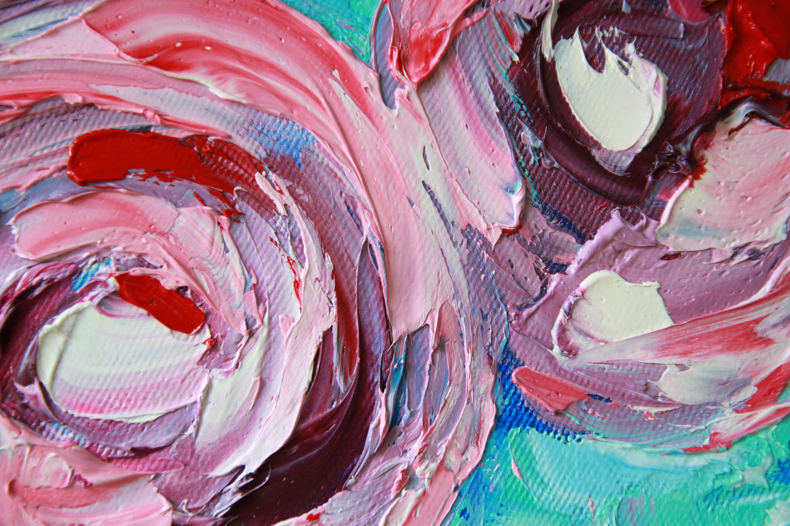 Rose Painting Original Art Abstract Rose Painting Floral Art Etsy