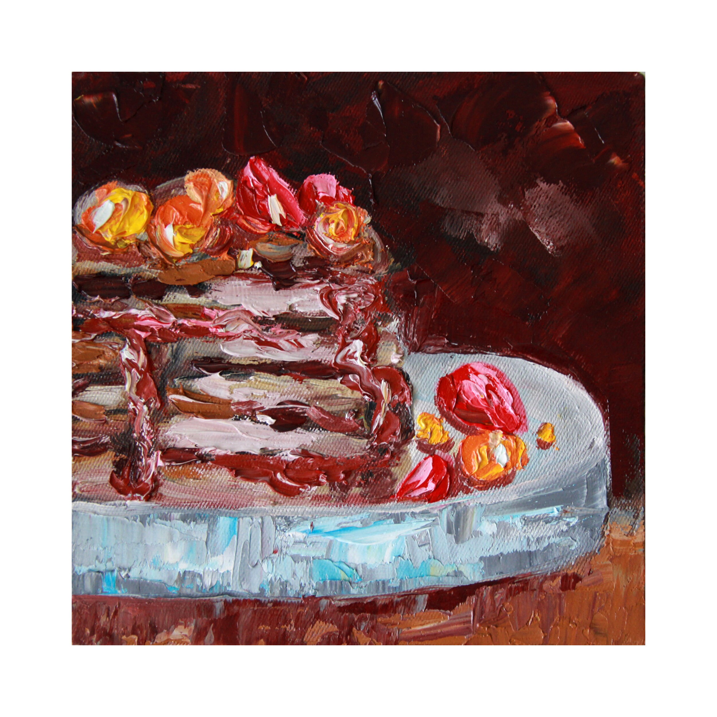 Dessert Painting Food Original Art Kitchen Art Sweet Artwork Etsy