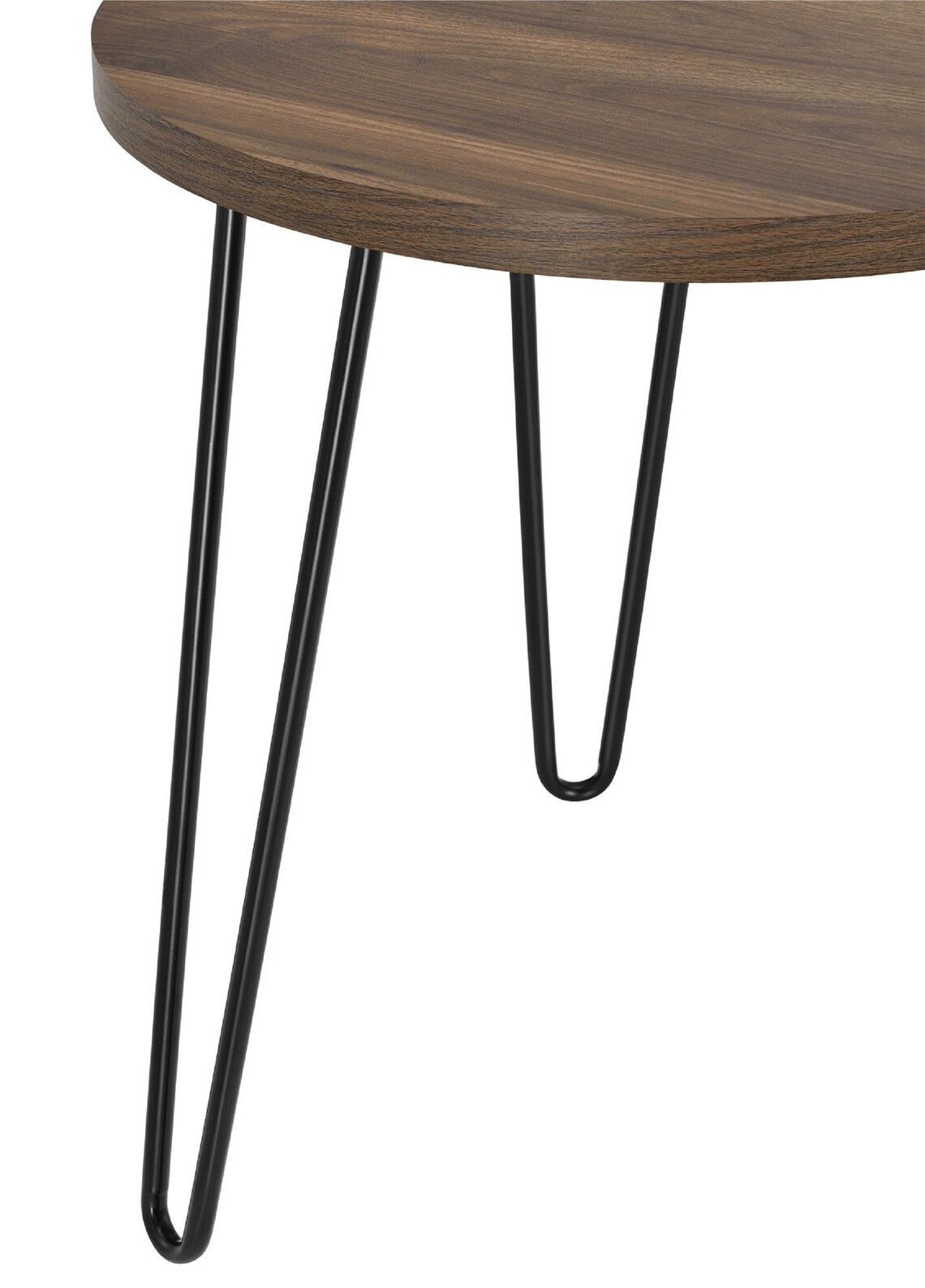 Round Wooden Side Table Hairpin Legged Side Table Industrial Etsy