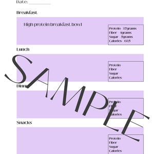 Daily Meal Planner with Macros, purple