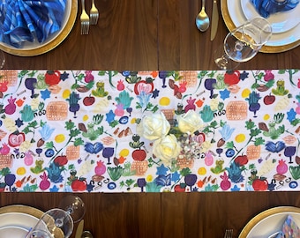 Everything Passover Table Runner,100% Cotton Fabric,Jewish Home Decoration,Jewish Celebrations,Jewish Gift,Jewish