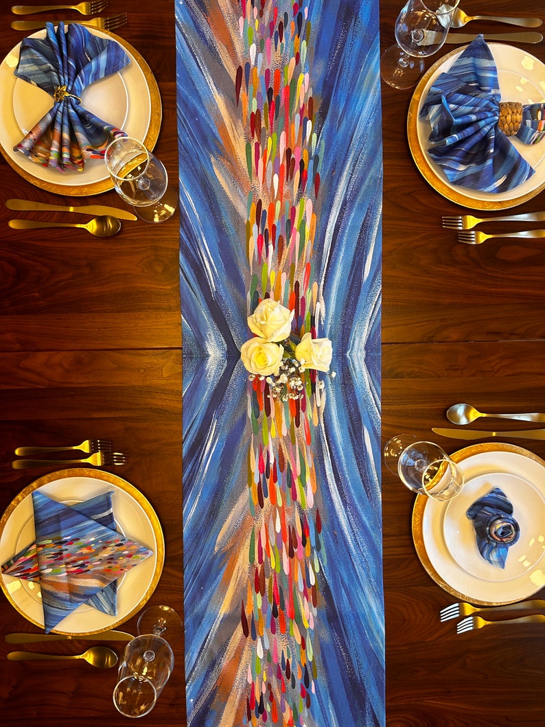Crossing the Red Sea Table Runner,100% Cotton Fabric,Jewish Home Decor,Jewish Celebrations, Unique Jewish Gift,Passover Decor image 2