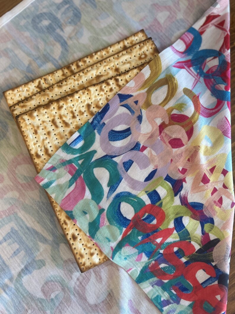 Passover Everywhere Matzah Cover Passover Matzah Covers Modern Judaica Passover Decor Unique Jewish Gifts 18x18 inches image 2