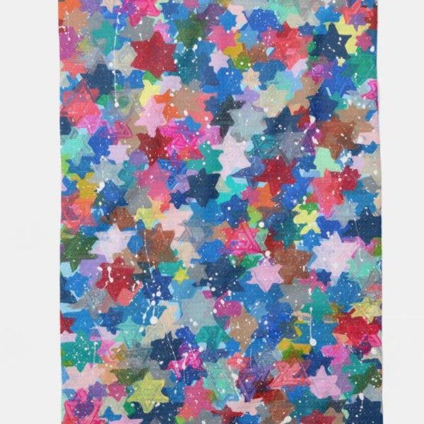 Rainbow Jewish Stars - Kitchen Tea Towel (16" x 24") {Jewish Stars, Jewish Gifts, Jewish Hostess, Unique Jewish Gifts, Kosher Kitchen}