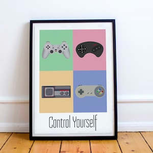 qweasd　ゲームポスター Controller Game Art, Minimalist, Posters, Home Decor, Gaming