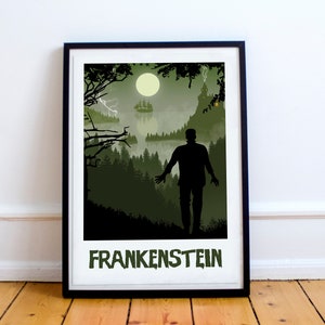 Frankenstein Film art, Hammer Horror, horror art, Horror Film Poster, minimalist, home decor, film print, horror art, film art, horror film