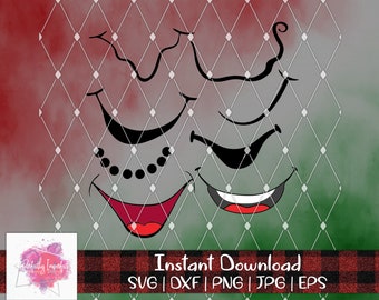 Christmas Faces svg |  Snowman mouth | Cute face Svg | Snowman cut file | Snowman face svg | Snowman mask | SVG | EPS |