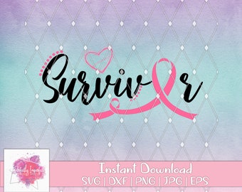 乳がん svg | サバイバー svg | 乳がんサバイバー svg | ピンクのリボン svg | dxf | eps | png | カットファイル | Cricut | シルエット