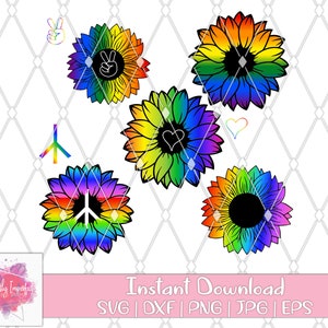 Gay-Pride SVG-Bundle | lgbt svg | Fröhlich svg | Stolz svg | Regenbogen svg | Regenbogen Sonnenblume png | Pride Sonnenblume | Macht LGBT svg