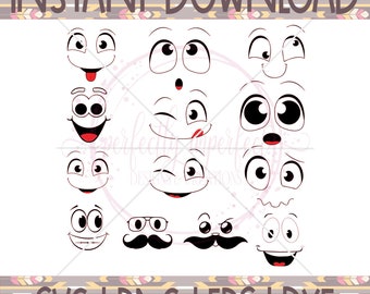 Smiley face svg | expression svg  | Smiley Face Clip Art | SVG | DXF | PNG | Emoji svg | Cut Files | Cute expressions