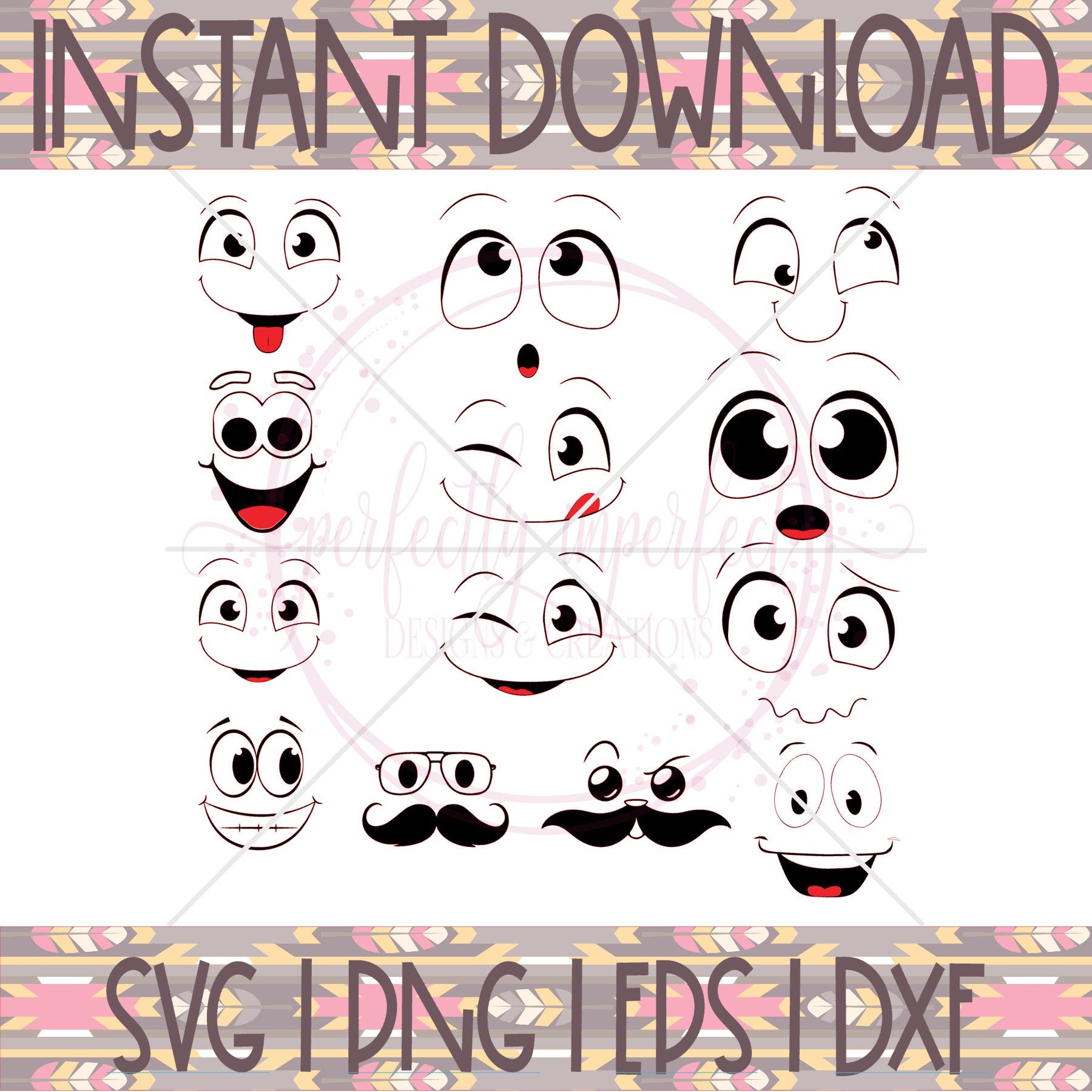 Smiley Face Svg Expression Svg Smiley Face Clip Art SVG DXF PNG Emoji ...