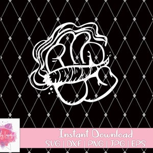 Può includere: Un'illustrazione in bianco e nero di una mano che tiene una canna. La mano è stilizzata con linee spesse e la canna è raffigurata con un design dettagliato.