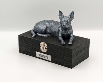 Luxury Chihuahua | Chihuahua Ashes Urn | Dog Ashes Urn | Pet Urn | Custom name plaque